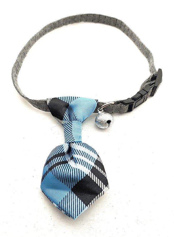 Pups&Pets Cat & Dog Collar Tie Adjustable Safety Buckle Dog Cat Accessories Fashion Checkered Bow tie with Bell - Pack of 2 - Image 3